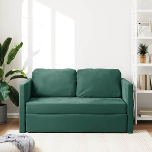 Canapé-lit 2 en 1 vert foncé 122x204x55 cm velours