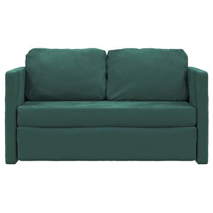 Canapé-lit 2 en 1 vert foncé 122x204x55 cm velours