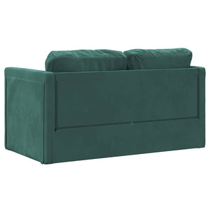 Canapé-lit 2 en 1 vert foncé 122x204x55 cm velours