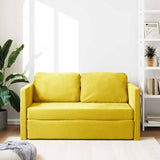 Canapé-lit 2 en 1 jaune foncé 122x204x55 cm velours