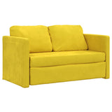 Canapé-lit 2 en 1 jaune foncé 122x204x55 cm velours