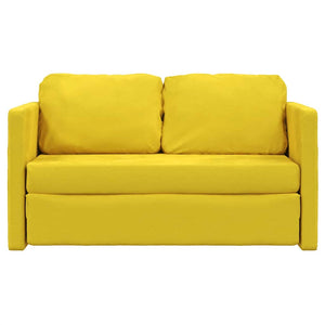 Canapé-lit 2 en 1 jaune foncé 122x204x55 cm velours