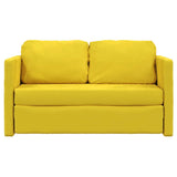 Canapé-lit 2 en 1 jaune foncé 122x204x55 cm velours
