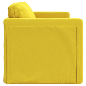 Canapé-lit 2 en 1 jaune foncé 122x204x55 cm velours