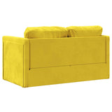 Canapé-lit 2 en 1 jaune foncé 122x204x55 cm velours