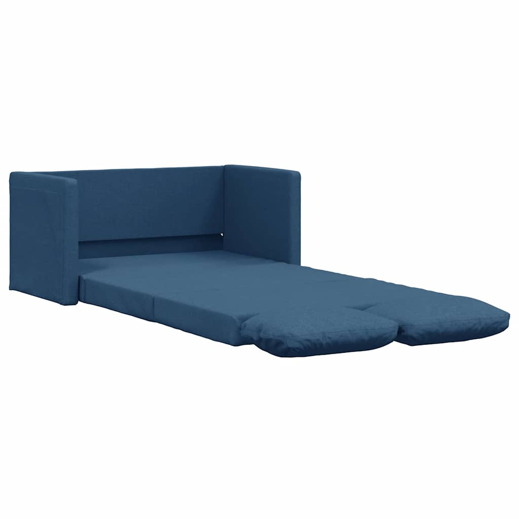 Canapé-lit 2 en 1 bleu 112x174x55 cm tissu