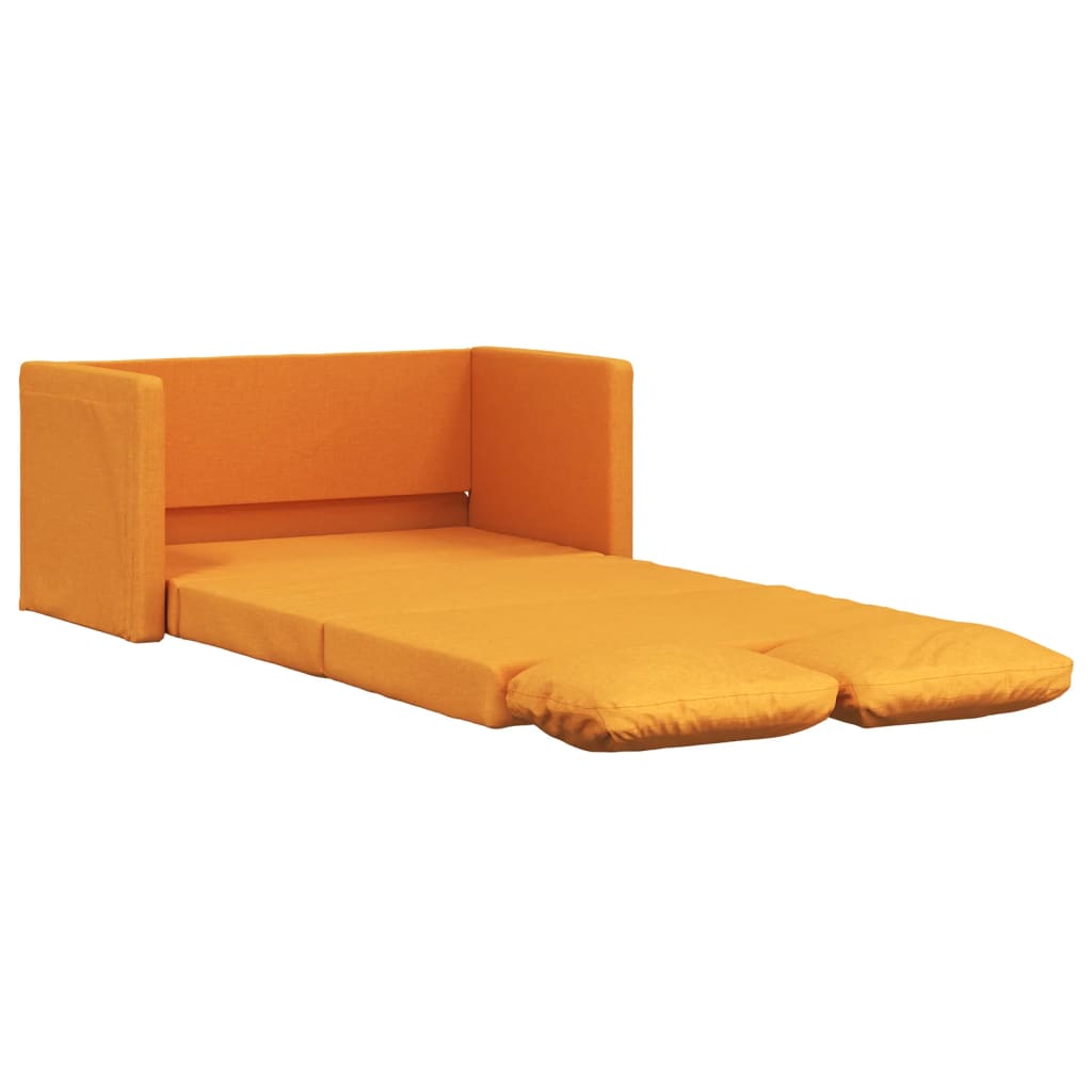 Canapé-lit 2 en 1 jaune foncé 112x174x55 cm tissu