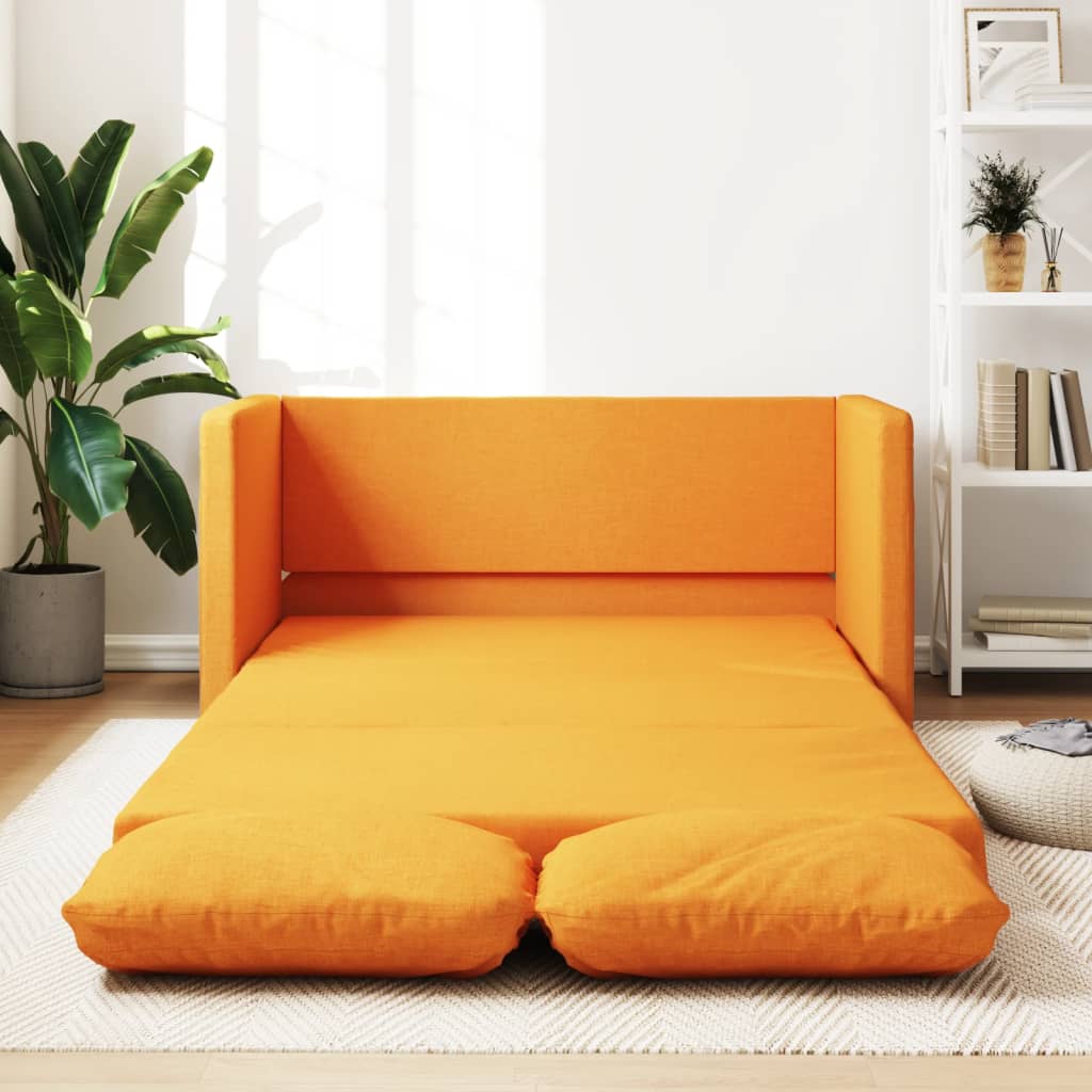 Canapé-lit 2 en 1 jaune foncé 112x174x55 cm tissu
