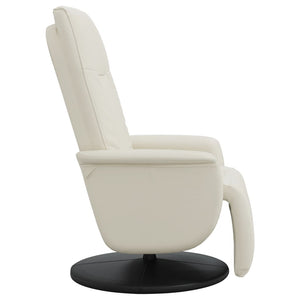 Fauteuil inclinable avec repose-pieds crème similicuir