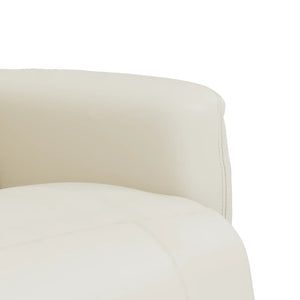 Fauteuil inclinable avec repose-pieds crème similicuir