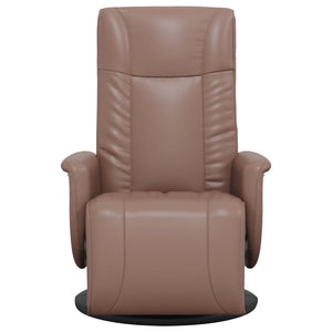 Fauteuil inclinable avec repose-pieds marron similicuir