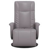 Fauteuil inclinable avec repose-pieds gris similicuir