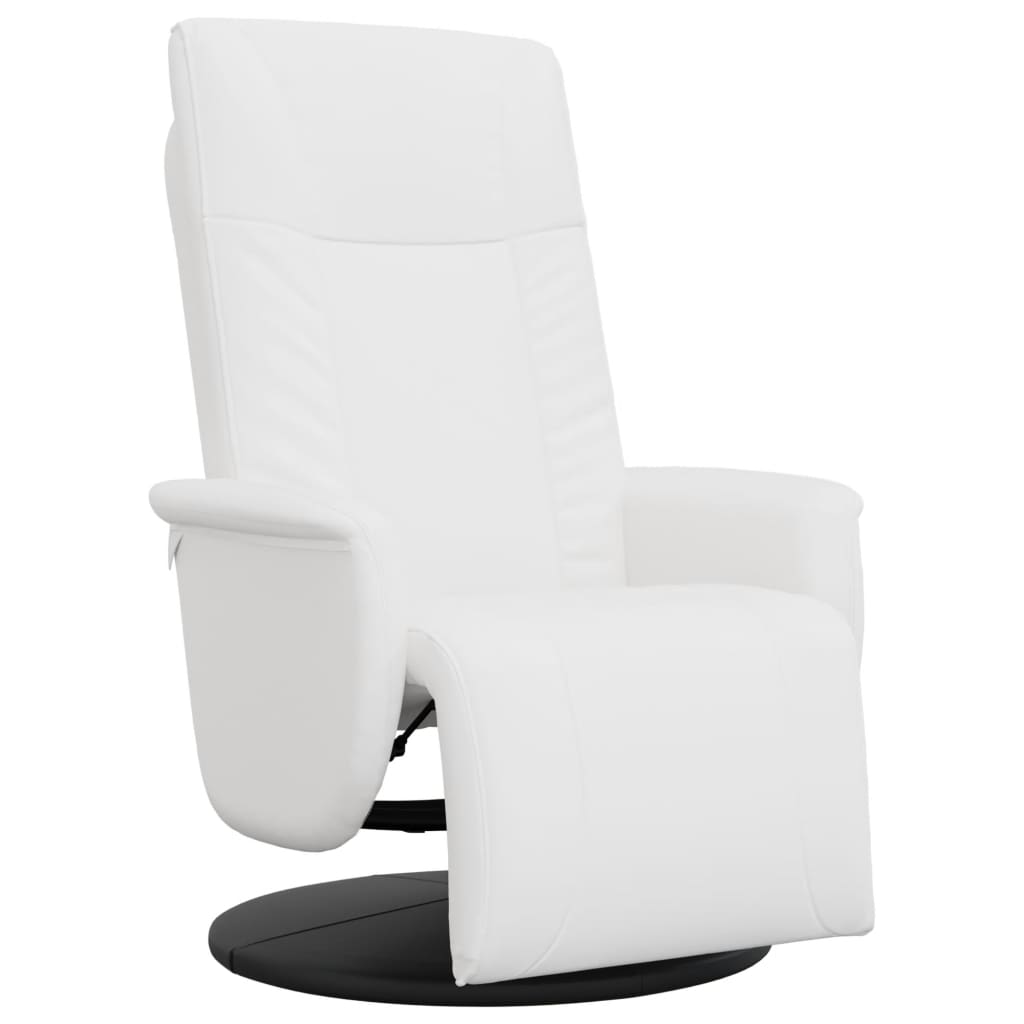 Fauteuil inclinable avec repose-pieds blanc similicuir