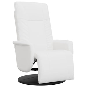 Fauteuil inclinable avec repose-pieds blanc similicuir