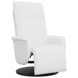 Fauteuil inclinable avec repose-pieds blanc similicuir