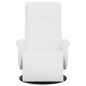 Fauteuil inclinable avec repose-pieds blanc similicuir