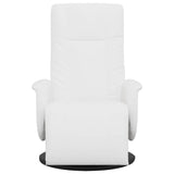 Fauteuil inclinable avec repose-pieds blanc similicuir
