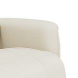 Fauteuil inclinable de massage et repose-pieds crème similicuir