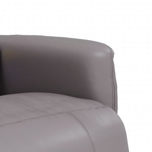 Fauteuil inclinable de massage repose-pieds gris similicuir