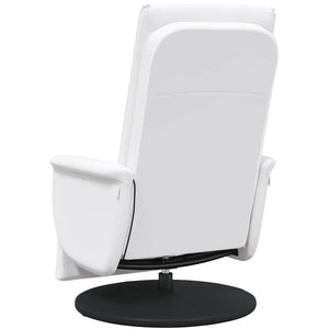 Fauteuil inclinable de massage repose-pieds blanc similicuir