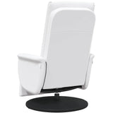 Fauteuil inclinable de massage repose-pieds blanc similicuir