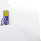 Fauteuil inclinable de massage repose-pieds blanc similicuir