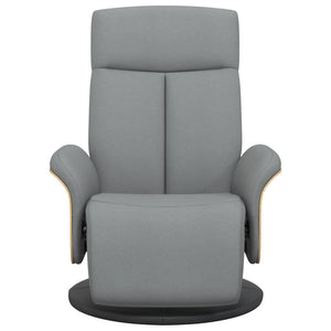 Fauteuil inclinable avec repose-pieds gris clair tissu