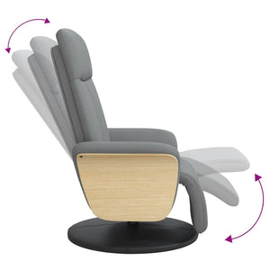 Fauteuil inclinable avec repose-pieds gris clair tissu