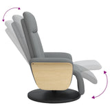 Fauteuil inclinable avec repose-pieds gris clair tissu