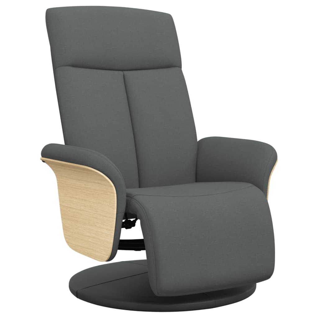 Fauteuil inclinable avec repose-pieds gris foncé tissu