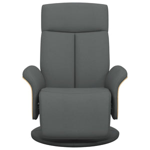 Fauteuil inclinable avec repose-pieds gris foncé tissu
