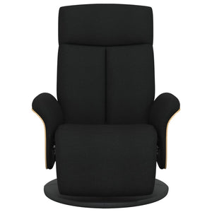 Fauteuil inclinable avec repose-pieds noir tissu
