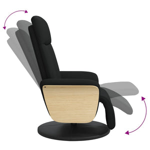 Fauteuil inclinable avec repose-pieds noir tissu