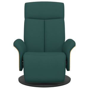 Fauteuil inclinable avec repose-pieds vert foncé tissu