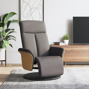Fauteuil inclinable avec repose-pieds taupe tissu