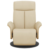 Fauteuil inclinable avec repose-pied crème tissu