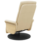 Fauteuil inclinable avec repose-pied crème tissu