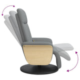 Fauteuil inclinable de massage et repose-pieds gris clair tissu