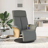 Fauteuil inclinable de massage et repose-pieds gris foncé tissu