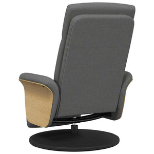 Fauteuil inclinable de massage et repose-pieds gris foncé tissu