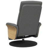 Fauteuil inclinable de massage et repose-pieds gris foncé tissu