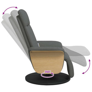 Fauteuil inclinable de massage et repose-pieds gris foncé tissu