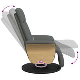 Fauteuil inclinable de massage et repose-pieds gris foncé tissu