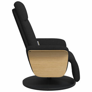 Fauteuil inclinable de massage avec repose-pieds noir tissu