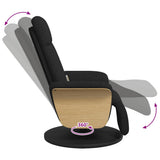 Fauteuil inclinable de massage avec repose-pieds noir tissu