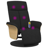 Fauteuil inclinable de massage avec repose-pieds noir tissu