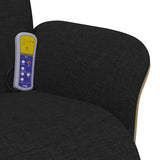 Fauteuil inclinable de massage avec repose-pieds noir tissu