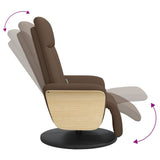 Fauteuil inclinable de massage avec repose-pieds marron tissu