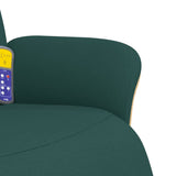 Fauteuil inclinable de massage et repose-pieds vert foncé tissu
