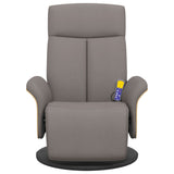 Fauteuil inclinable de massage avec repose-pieds taupe tissu